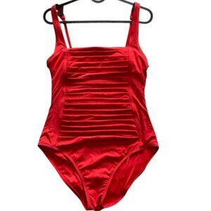 Calvin Klein One Piece Pleated Swimsuit with Tummy Control